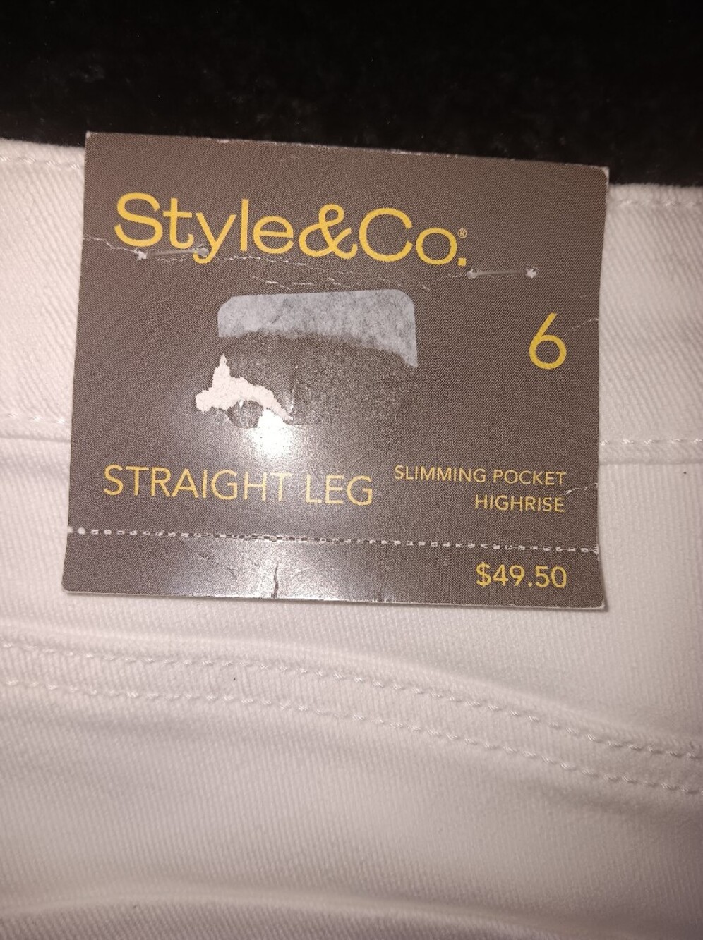 White Straight Leg Jeans- Style & Co. - Picture 3 of 6